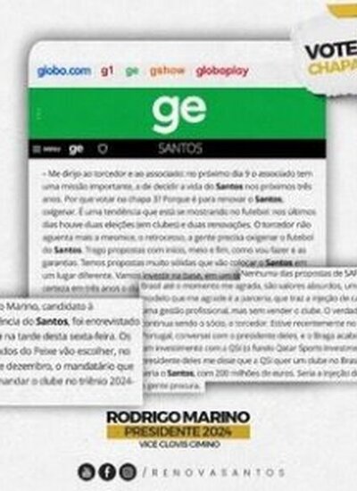 Link da matéria do GE Santos